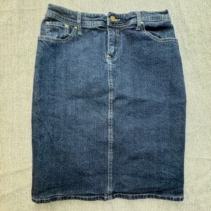 Willi Smith Dark Blue Denim Pencil Skirt